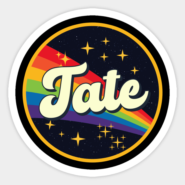 Tate // Rainbow In Space Vintage Style Sticker by LMW Art